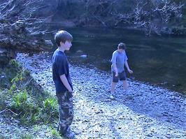 New member Joe Venables with Ben on Staverton Island